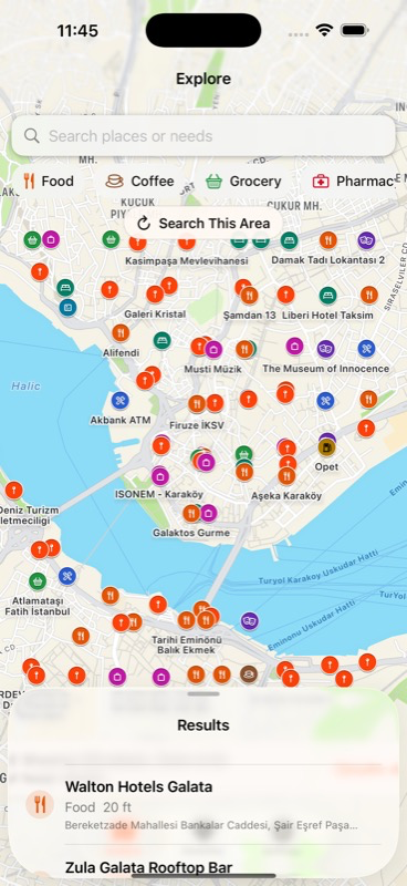 Yerlo map screen